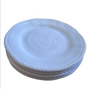 Set of 4 Tommy Bahama 11” Melamine White Round Plates